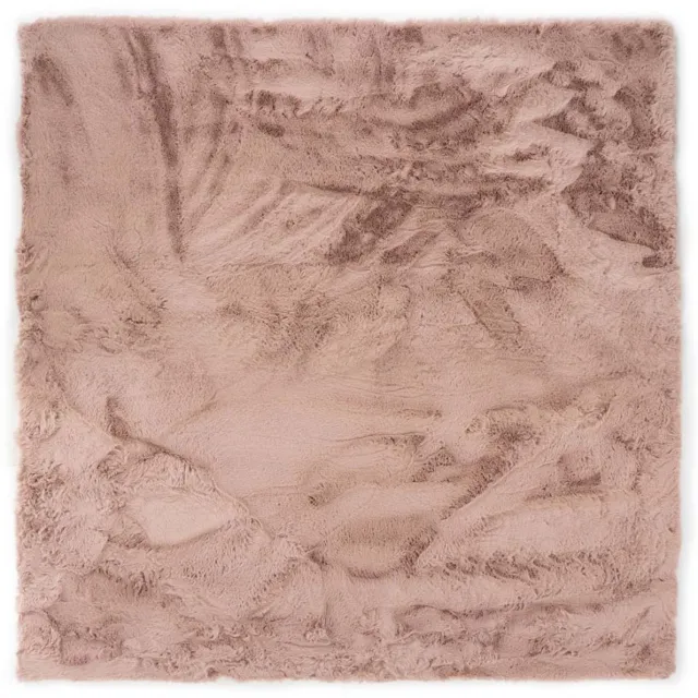 Tapeso Vierkant hoogpolig vloerkleed - Comfy Plus roze 200x200
