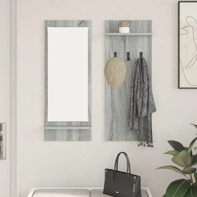 vidaXL Wandgemonteerde kapstok Grijs Sonoma 70 x 10 x 90 cm