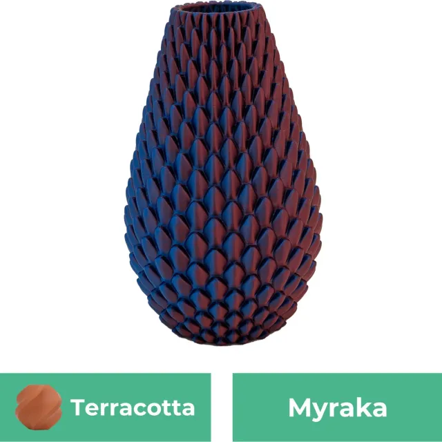 Lovora Myraka design vaas – Decoratieve vaas - Terracotta - 3d geprinte vaas – geschikt voor droogbloemen - 34CM