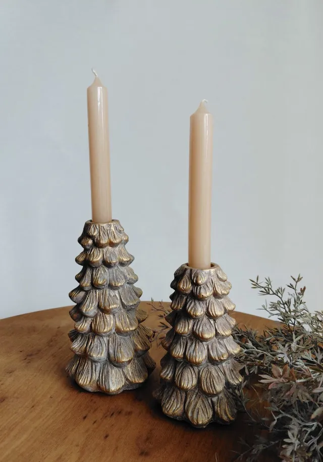 Daan Kromhout Design DK - Kandelaar - Set 2 stuks - Golden tree - 15 cm en 19 cm Goud