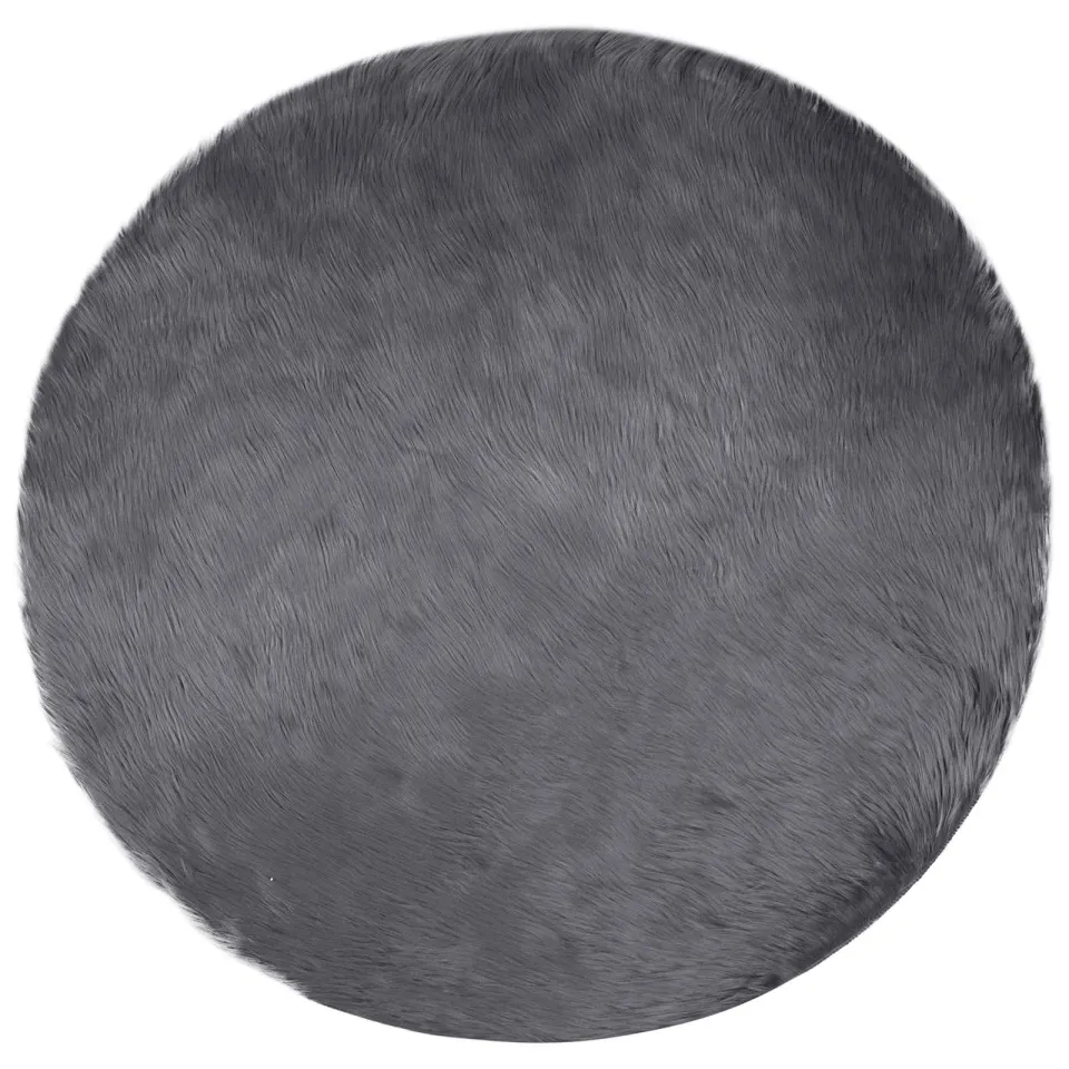 vidaXL Tapijt van imitatie TAFALLA Antracietkleurig Ø 100 cm Polyester Anthraciet