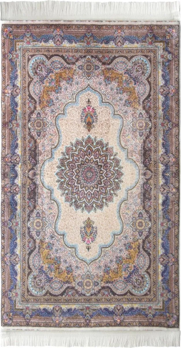 PEAM Gebedskleed Islam - "Turkse Luxe: Pure White Blossom Gebedskleed - 8 mm Dik, Gewatteerde Editie" Multi