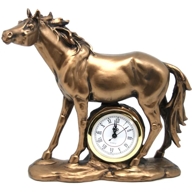 Queen Isabell Klok - Staand paard beeldje - bronzen decoratieve paard Bruin