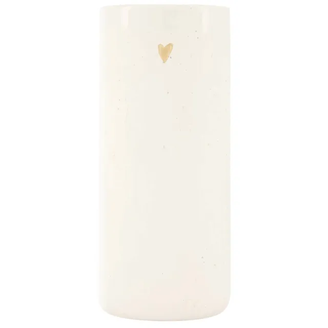 Zusss vaas (9x21 cm) wit/goud