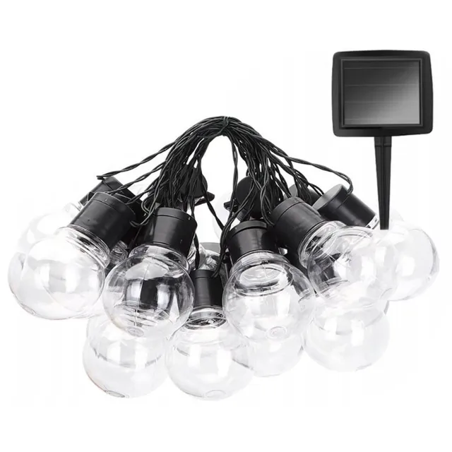 Qualu LED Lichtsnoer met Zonne-energie - Dag en Nacht Sensor - Exotro Dipy - Warm Wit 3000K - 3.35 Meter - 10 LED's - Waterdicht IP44