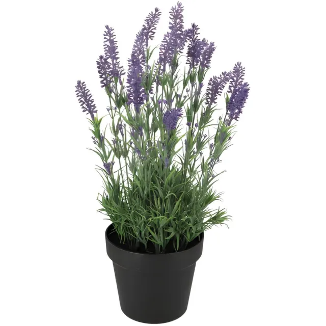 DK design Lavendel kunstplant - in pot - paarse bloemen - D20 x H32 cm - bloemetjes - decoratie