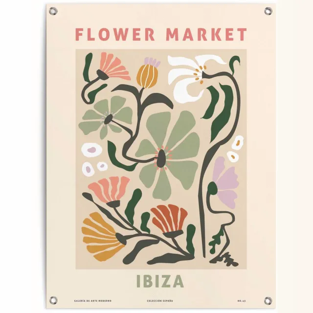 Reinders Tuinposter Bloemenmarkt - 80 x 60 - Canvas - REINDERS roze