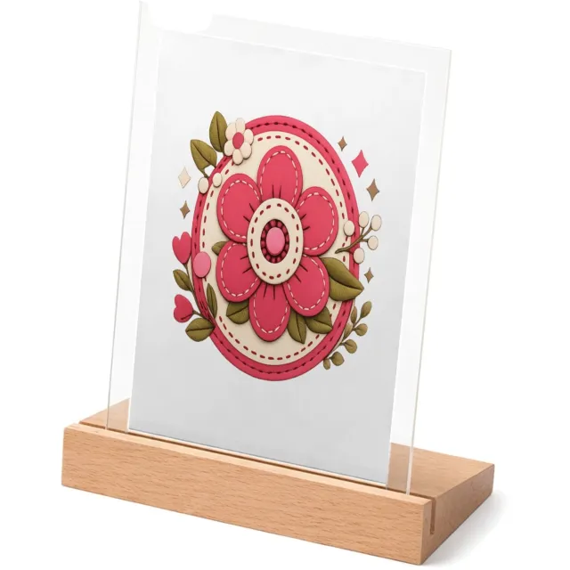 Mr Cadeautjes Glasframe met vaste tekst - design Een vrolijke complimentenbadge met retro bloemenkader en cen | cadeau Wit