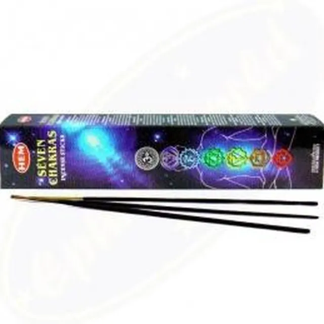 Yogi & Yogini naturals Wierook Hem 7 Chakra - 1 doosje met 35 chakra stokjes zwart