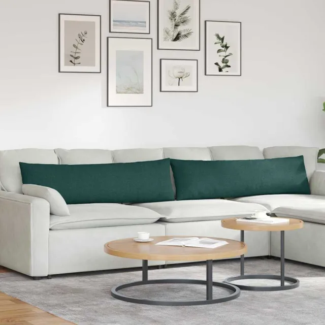 vidaXL Sofa Kussens 2 st Stof Donkergroen 145 x 40 cm