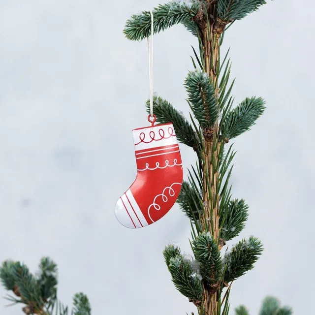 Rex London Kersthanger kerstsok metaal - Rex London Rood en wit.