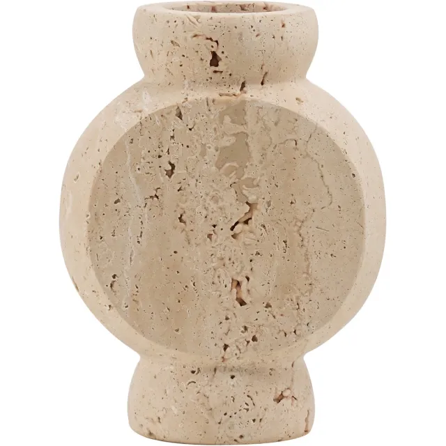 Mr. Stoned Vaas Circle Travertin Beige