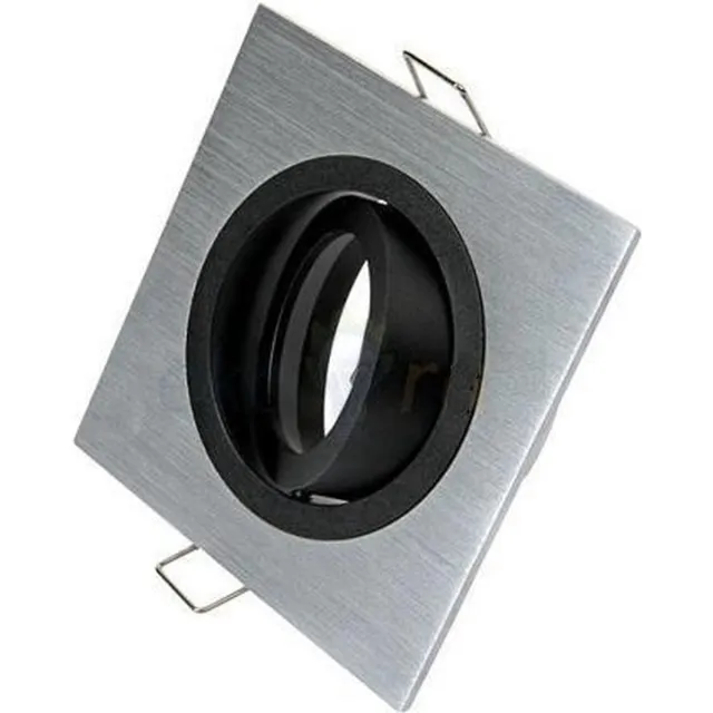 ABC-Led Inbouw spot GU10 aluminium vierkant armatuur zilver/zwart grijs