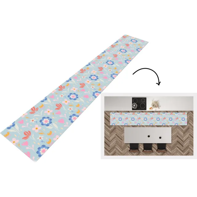 KitchenYeah Keukenloper - Keukenmat - Bloemen - Planten - Patroon - Keuken vloerkleed Multicolor