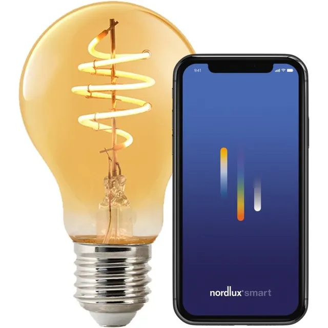 Nordlux A60-lichtbron-smart-filament-E27-gold-deco spiral-2200K