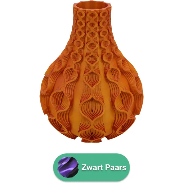 Lovora Coral organische vaas – Decoratieve vaas - Zwart / Paars - 3d geprinte vaas – geschikt voor droogbloemen - 20CM