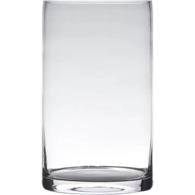 Hakbijl Glass Vaas - transparant - 15 x 40 cm - glas - cilinder vorm - vazen - bloemenvaas