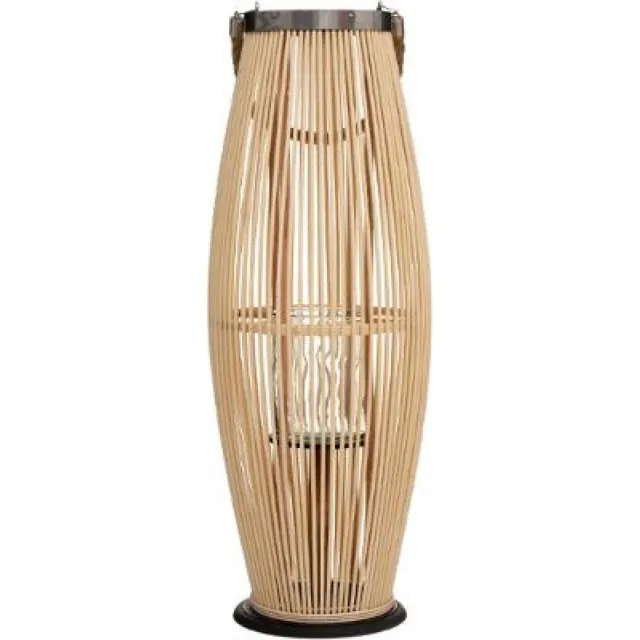 Atmosphera Créateur d'intérieur® windlicht - lantaarn bamboe met glas - GROOT - 72 CM H Beige