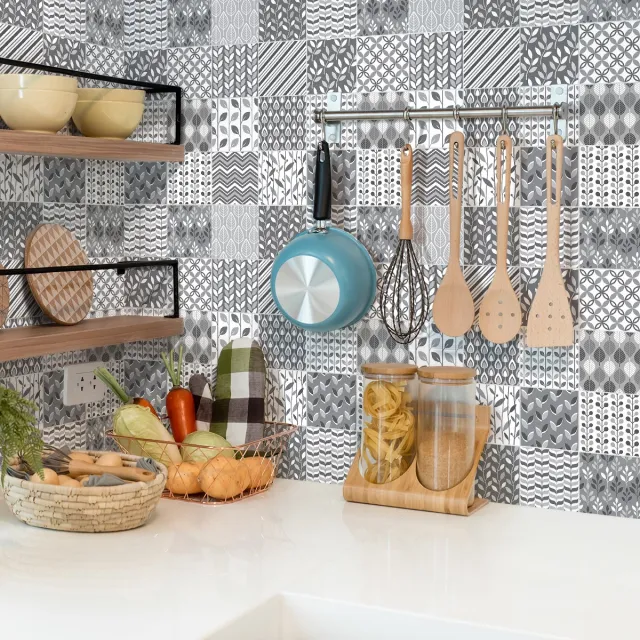 Ambiance Sticker Zelfklevende tegelmuurstickers voor keuken en badkamer - 24 Azulejos Amadena tegelstickers - 24 stickers, 20x20cm Multi color