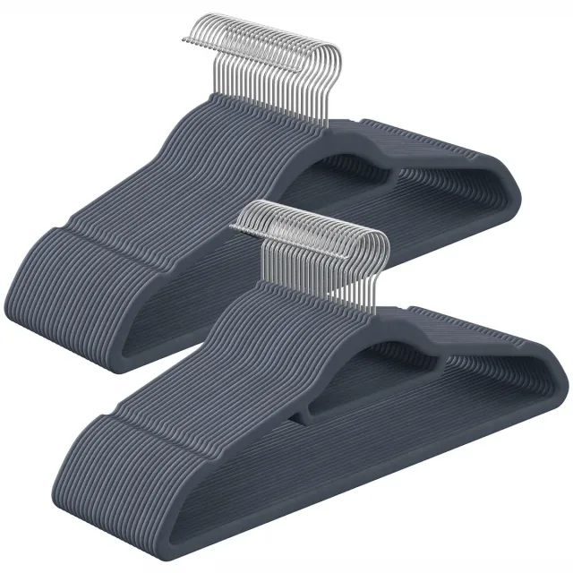Oskar Fluwelen hangers grijs 20 stuks - CRF20VX lichgrijs