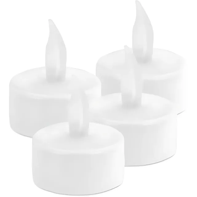 cosydecor Theelichtjes LED op batterijen - Waxinelichtjes - 3.5cm - 4 stuks Wit