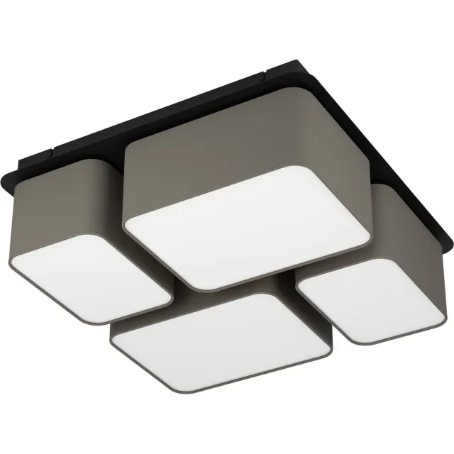 EGLO Mordazo Plafondlamp - E27 - 51 cm - Zwart|Antraciet|Bruin|Wit