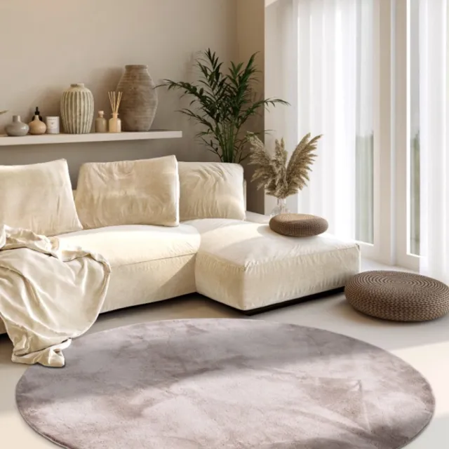 Villeroy & Boch Rond Effen Vloerkleed - Zilver / Grijs - Laagpolig Tapijt - Ø 200 cm rond