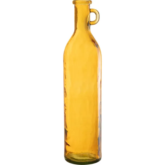 J-Line vaas Fles Cilinder - glas - oker - 75 cm hoog Geel