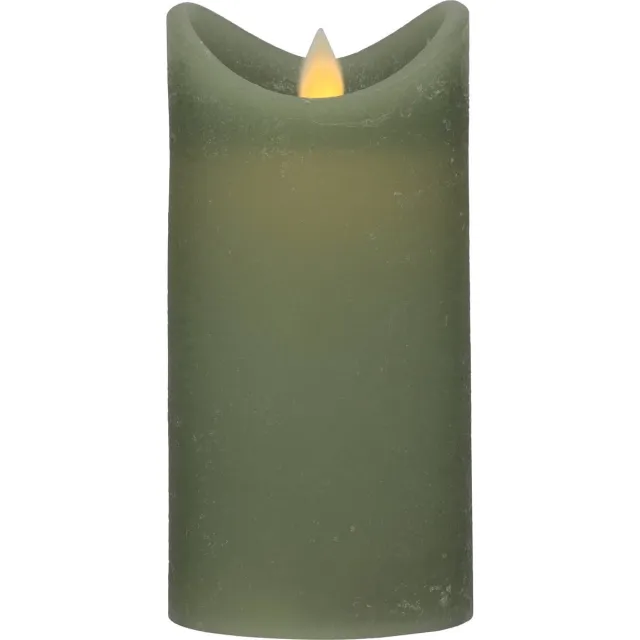 Blokker Rustiek LED kaars 7,5x15 groen