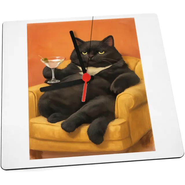 Mr Cadeautjes Klok 19 x 19 - design Galerie van exotische huisdieren met chique attitude | cadeau Wit