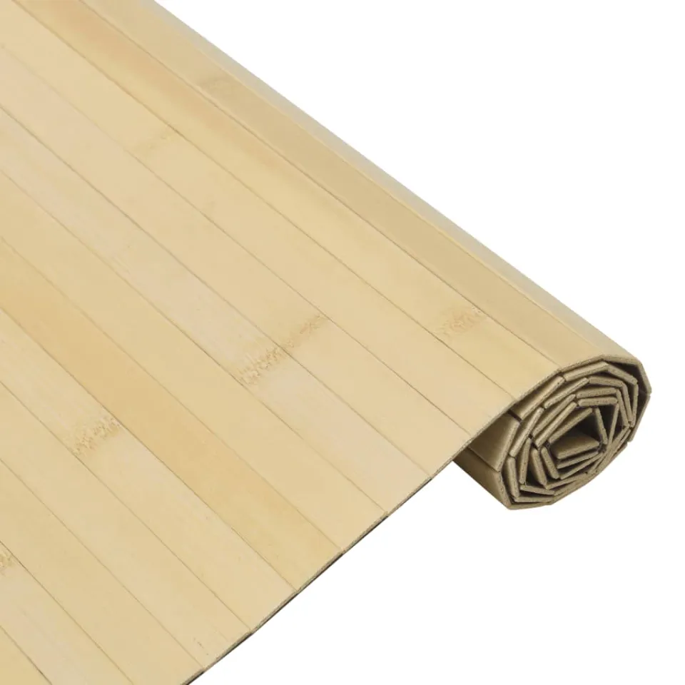 vidaXL Vloerkleed rechthoekig 100x100 cm bamboe lichtnaturel beige, foto 4