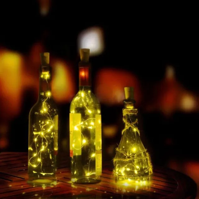 ecoled Eco Led - Kerstverlichting - Fles dop - Fles Kurk Lampje - Flesverlichting - Bottle Light - Fles Licht - Kurk Lampje - Verlichte Fles - Warm Wit - Set van 3 stuks