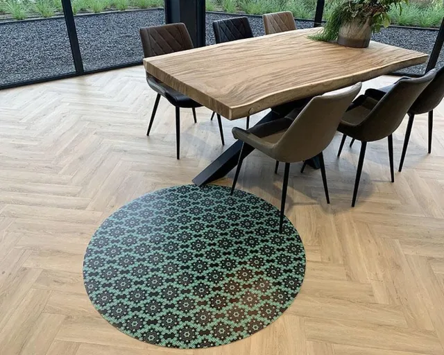 Veldhuizen Grafisch Effect Eigen foto op Vloerzeil | Vinyl met anti-slip laag | Unieke vloerkleed Full-colour