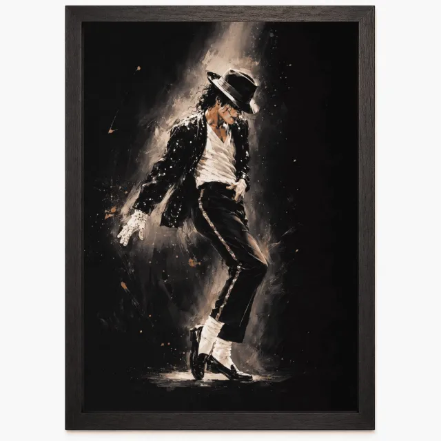 Joshimo Michael Jackson Stijl Poster | Iconische Danspose Muziekposter | Inclusief Zwarte A3 Lijst | Wanddecoratie