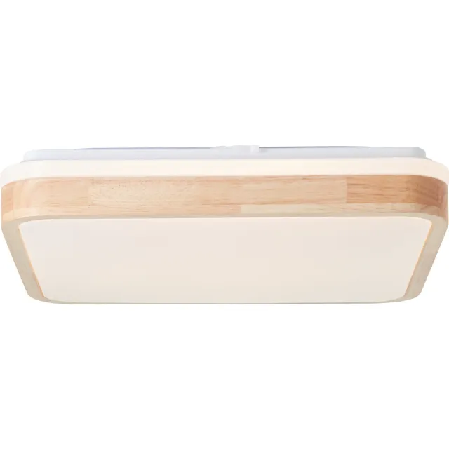 Brilliant Tumeo LED plafondlamp 40x40cm licht hout/wit, metaal/hout, 1x geïntegreerde LED, 24W, (lichtstroom: 2400lm, lichtkleur: 3000K) Hout Wit