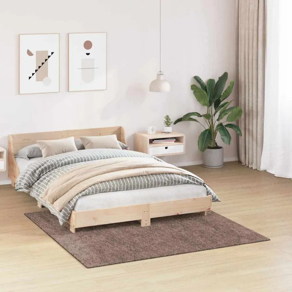 vidaXL Antislip Shaggy Tapijt Bruin PP, foto 5