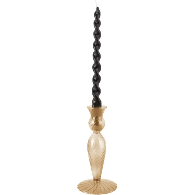 Present Time Candle holder Swirl - Sand Brown - 17cm