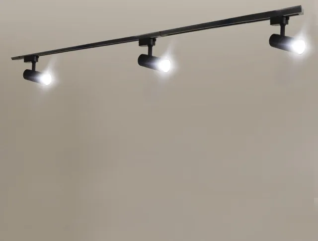 Rilimo Railverlichting - Railsysteem Plafondverlichting - GU10 Spots Ronde Spots - Dimbaar Sfeervol Zwart 3 Spots 2 Meter