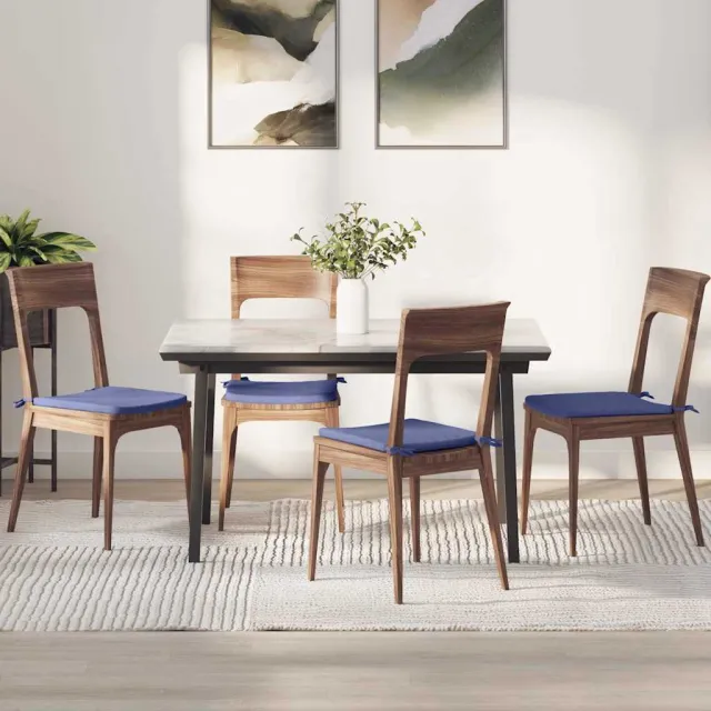 vidaXL Zitkussens 4 st Stof Jeans Blauw 40 x 40 x 3 cm