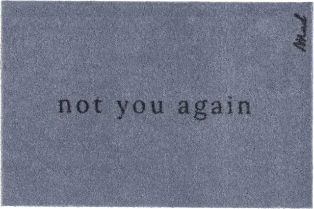 Mad About Mats Alex - deurmat - not you again - schoonloop/touch - wasbaar - 50x75cm blauw