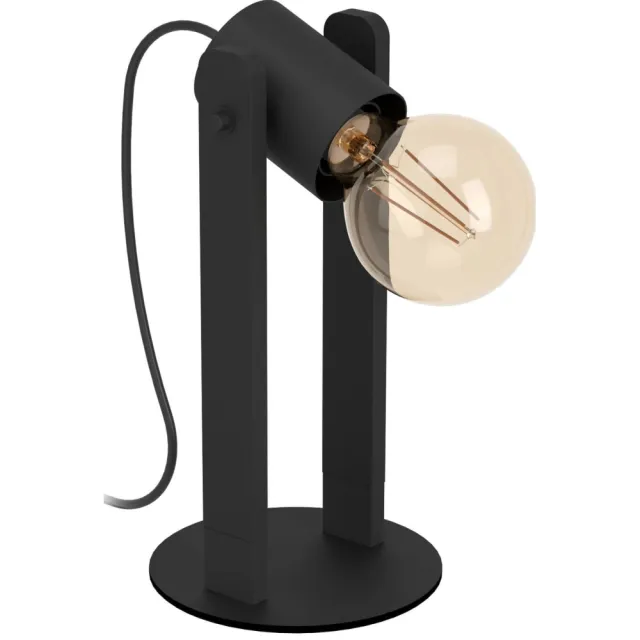 EGLO Plimsoll Tafellamp - E27 - 25,5 cm - Zwart - Staal|Hout Zwart;
