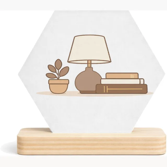 Mr Cadeautjes MDF fotolijst/inleg hexagon 14 x 13 - design Een zachte woonquote op een minimalistisch woonaccessoire me | cadeau Wit