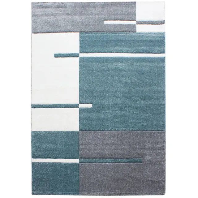 Dutch XXL Modern Vloerkleed | Tapijt | Hawaii | Geometrisch | Turquoise | 280x370 cm