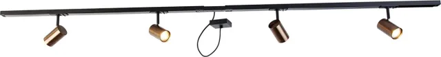QAZQA jeana - Moderne Spot railsysteem verlichting, railverlichting geschikt voor led - 4 lichts - L 200 cm - Brons - Woonkamer | Slaapkamer | Keuken Brons V