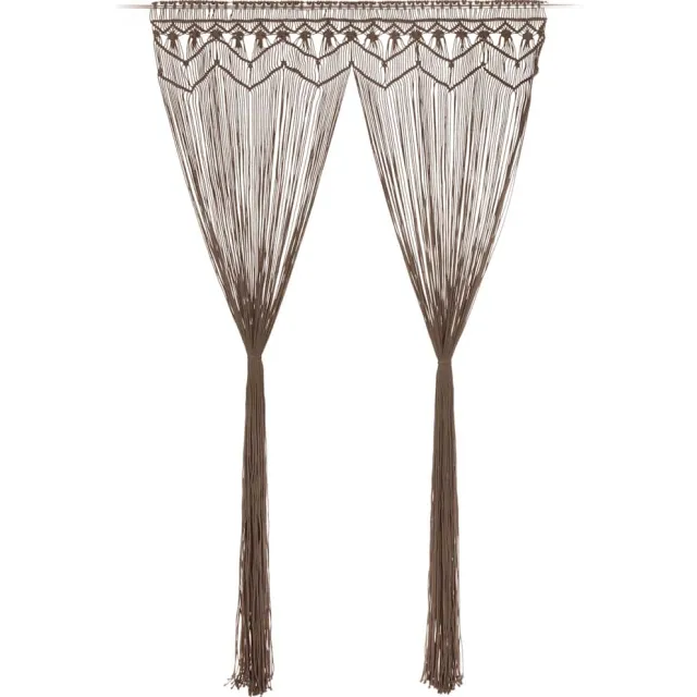 vidaXL Gordijn macramé 140x240 cm katoen taupe