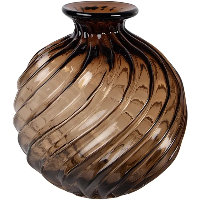 Clayre & Eef Vaas Ø 19x21 cm Bruin Glas