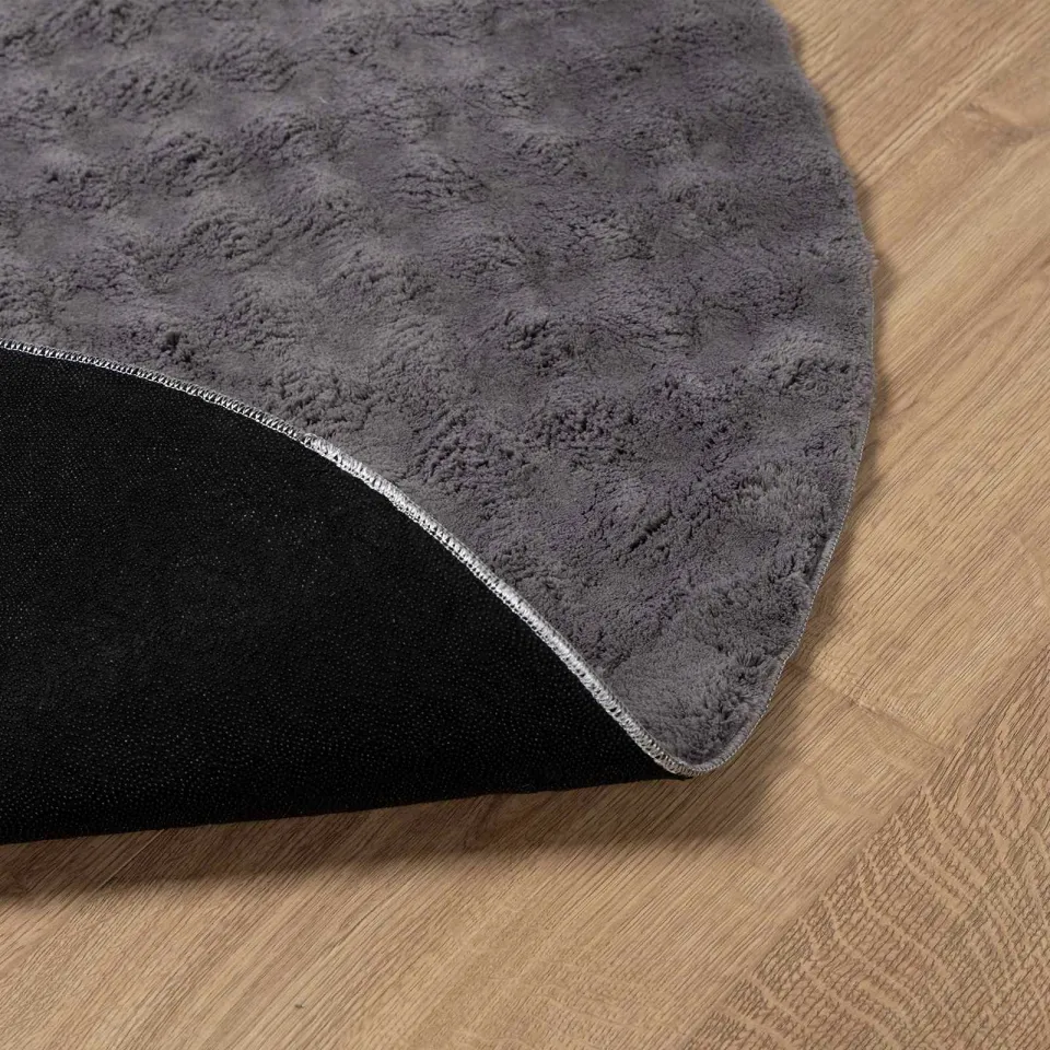 vidaXL Vloerkleden Rond SIROLO Antraciet Ø 200 CM Polyester, foto 4