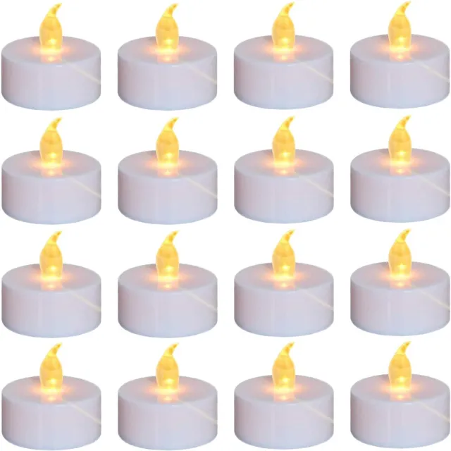 Warmara Theelichtjes op Batterijen - LED Theelichtjes - Kaarsjes - Wit - 4cm x 5cm x 6cm Geel