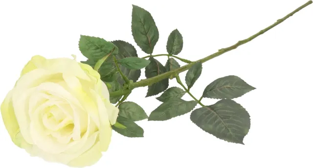 Top Art Kunstbloem roos Nova - warm wit - 75 cm - kunststof steel - decoratie bloemen