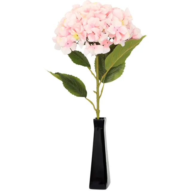 DK design Kunstbloem Hortensia tak - lichtroze - 109 cm - losse steel - Kunst zijdebloemen